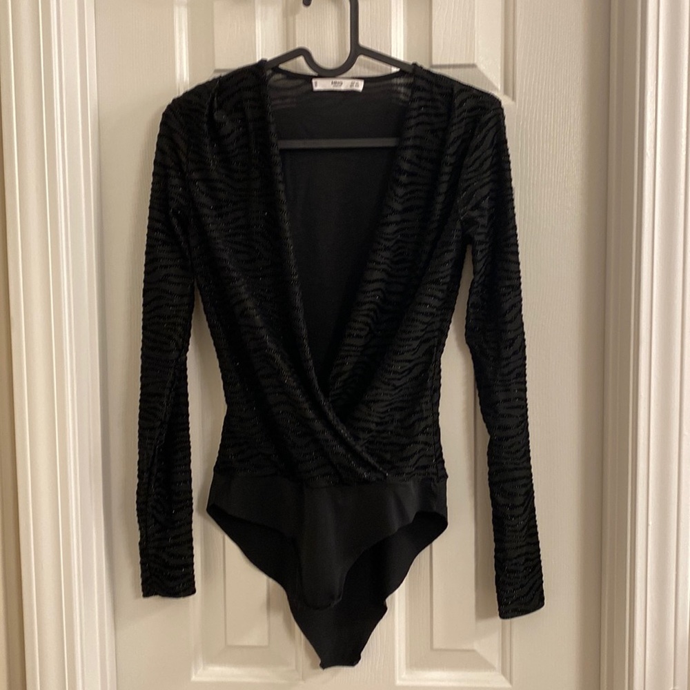 Mango sparkly body suit - black - XXS